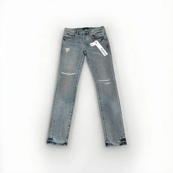 Purple Brand Jeans P001 Light Blue Vintage Skinny Distressed P001-LBVR524 Sz 32 - Picture 3 of 10